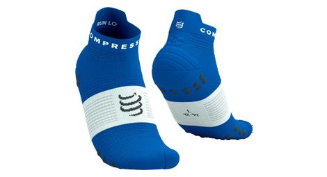 Calcetines Compressport Pro Racing V4.0 Run Low Azul/Blanco