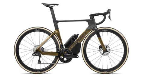 Orbea orca aero m20iltd racefiets shimano ultegra di2 12s 700 mm olijf groen carbon ruw grijs 2024