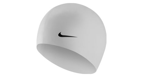 Bonnet de bain nike swim solid silicone training blanc
