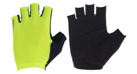 Gants velo rogelli pure - homme - fluor/jaune