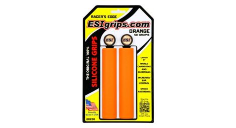 Paire de grips esi racer's edge orange