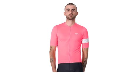 Maillot manches courtes rapha core rose/blanc homme
