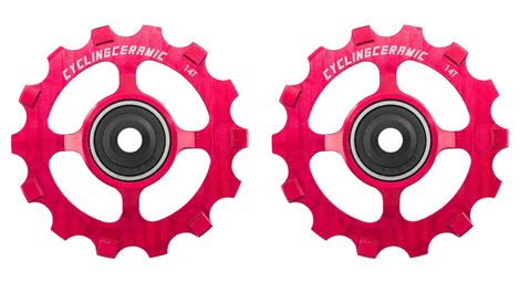 Cyclingceramic narrow 14t pulley wheels for sram rival/force/red axs/xplr 12s derailleur red