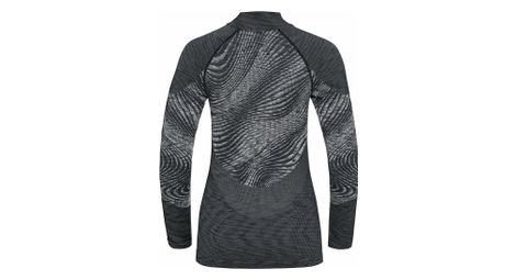 Langarm 1 2 Zip Trikot Women Blackcomb Eco Schwarz Grau