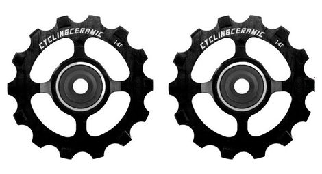 Galets cyclingceramic narrow 14t pour dérailleur sram apex 1 / force cx1 / force 1 / rival 1 / xx1 / x01 11v noir