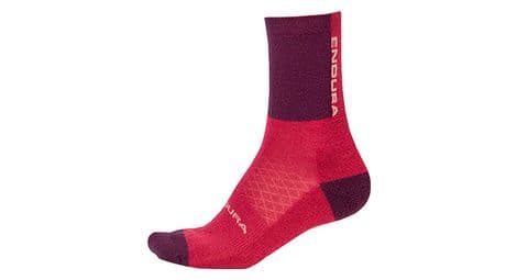 Chaussettes endura merinos baabaa femme aubergine rose violet