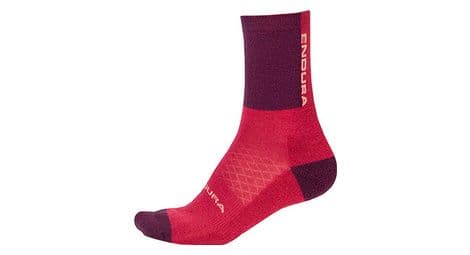 Chaussettes endura merinos baabaa femme aubergine rose / violet