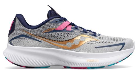 Chaussures running saucony ride 15 prospect blanc or bleu femme