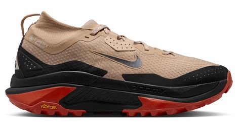 nike acg zegama trail gtx men s trail running shoes beige black red