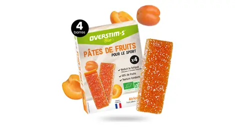 Pâtes de fruits overstims bio abricot - 4x25g