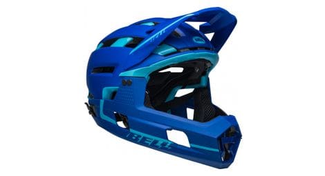 Casco bell super air r mips blue  con mentoniera staccabile