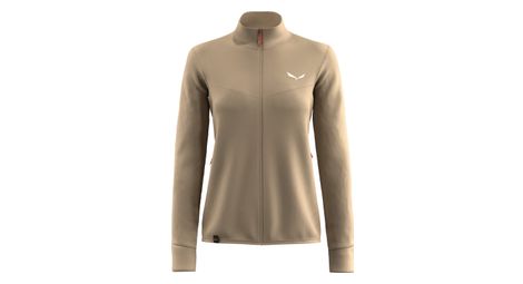Forro polar Salewa Puez Waffle Hybrid Beige para mujer