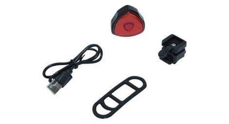 Eclairage velo usb arriere sur tige de selle led cob 30 lumens avec indicateur de freinage, 7 modes (voir argumentaire)