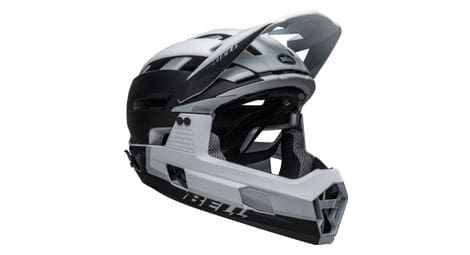 Casque avec mentonnière amovible bell super air r mips mat noir blanc