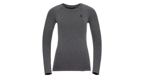 Maillot manches longues femme odlo performance warm eco gris noir