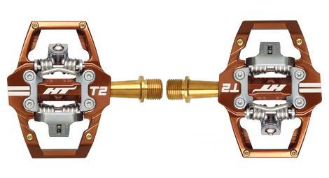 Paire de Pédales HT Components T2T Bronze