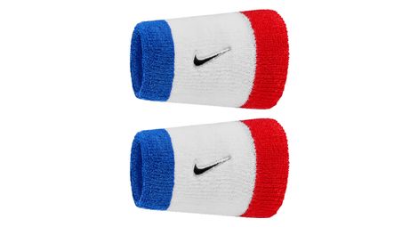 Pulsera de esponja ancha (x2) Nike Swoosh Classic azul/blanco/rojo