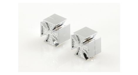 Bouchons de valve caps iron cross argent