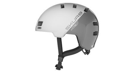 Casco abus skurb ace bolt plata / blanco