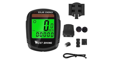 Compteur de vélo solaire sans fil, réveil automatique écran LCD rétroéclairé