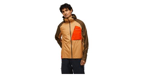 Chaqueta impermeable para hombre Peak Performance Trail Hipe 3L Beige/Verde/Naranja