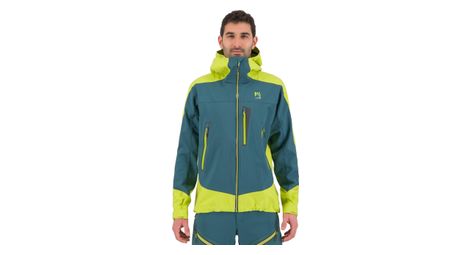 Chaqueta de montañismo karpos marmolada verde/amarillo