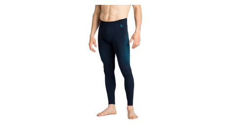 Collant long odlo performance warm eco bleu