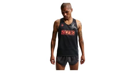 Camiseta sin mangas Nike AeroSwift Zone para hombre, negro/rojo