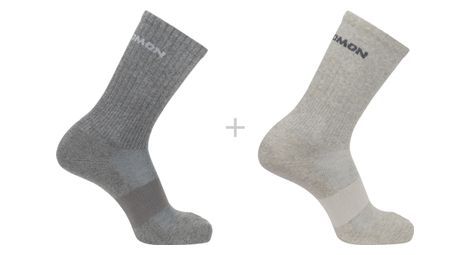 Chaussettes (2 paires) salomon evasion crew gris