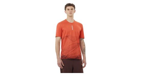 Maillot de manga corta salomon s/lab ultra print rojo hombre
