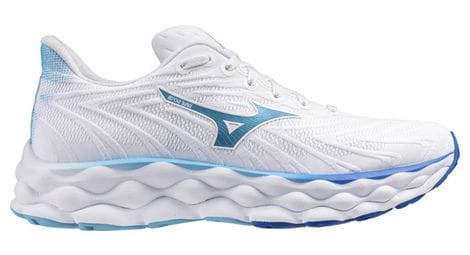 Chaussures running mizuno wave sky 8 blanc/bleu femme