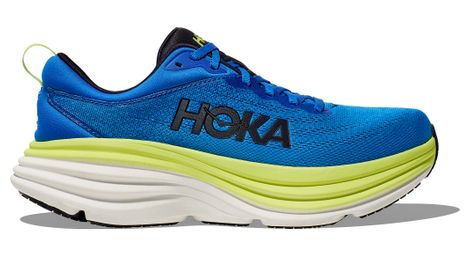 Chaussures running hoka bondi 8 large 2e bleu/vert homme