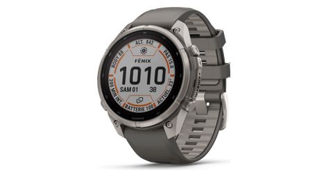 Montre GPS Garmin Fénix 9 Pro Solar/InReach - 47 mm Sapphire Titane Carbon DLC avec Bracelet en Silicone Gris