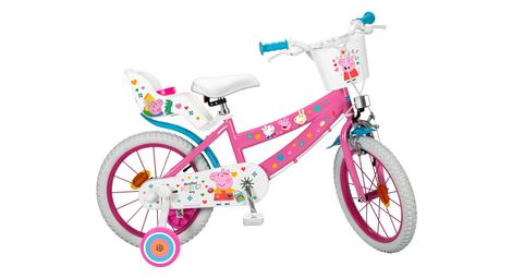 Velo 16 pouces peppa pig 5/7 ans stabilisateur