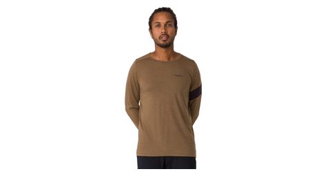 Maillot manches longues rapha trail merino marron noir