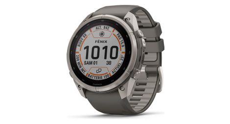 Montre GPS Garmin Fénix 9 Pro Solar/InReach - 51 mm Sapphire Titanium avec Bracelet Gris