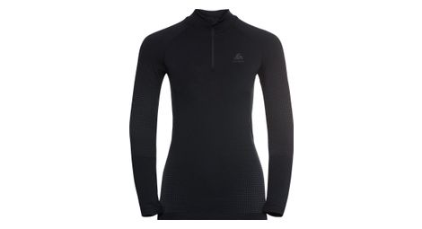 Maillot manches longues femme 1 2 zip odlo performance warm eco gris