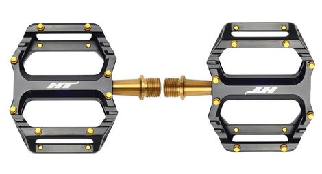 Paar Flache Pedale Ar09t Schwarz Gold