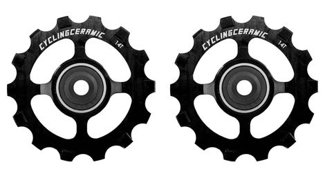 Cyclingceramic narrow 14t pulley wheels for sram mtb 12s derailleur black