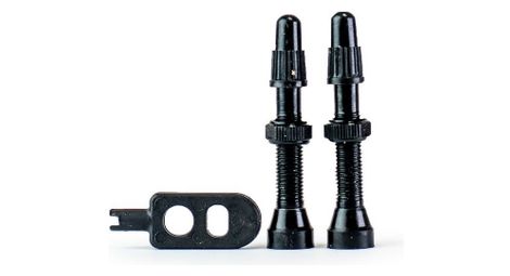 Valves trezado noires pour systèmes tubeless (2 pièces avec clé sous blister)