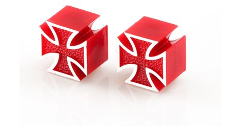 Bouchons de valve caps iron cross red