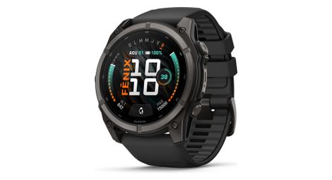 Montre GPS Garmin Fénix 9 AMOLED - 51 mm Sapphire Titane Carbon Gray DLC avec Bracelet Noir