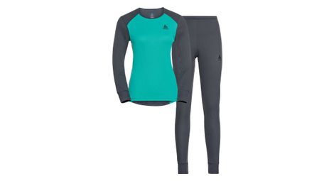 Ensemble femme odlo active warm eco set gris vert
