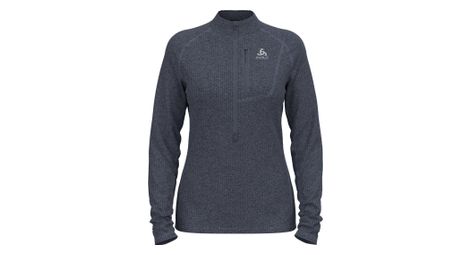 Polaire seconde couche femme odlo tencia 1 2 zip bleu