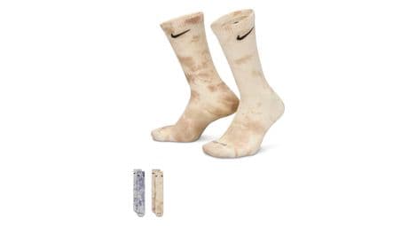 Calzini nike everyday plus grigio/marrone (2 paia)