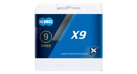 Kmc chaine de velo x9 or 114 maillons