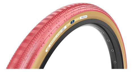 Pneu Gravel Panaracer GravelKing SemiSlick Limited Color Edition 700 mm Tubeless Ready Souple ZSG Gravel Compound BeadLock TuffTex Rose Sakura Flancs Beiges