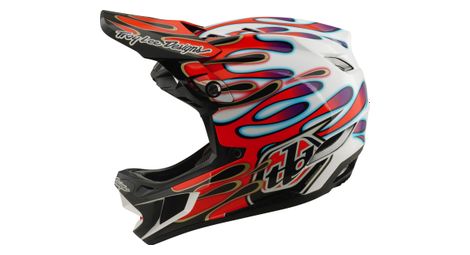 Casco integrale Troy Lee Designs D4 Composite Mips Overspray bianco/rosso