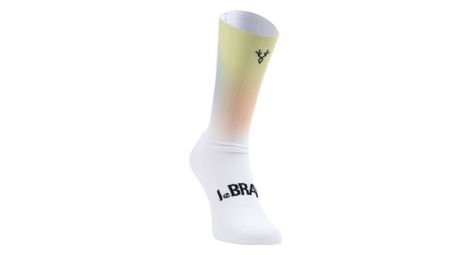 Paire de chaussettes aéro lebram race jaune bleu dégradé