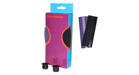 Ruban de guidon bike ribbon drop noir-violet